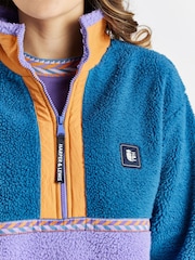 Harper & Lewis Blue Blue Logan Quarter Zip Sherpa Fleece - Image 6 of 10