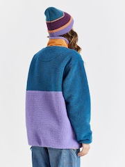 Harper & Lewis Blue Blue Logan Quarter Zip Sherpa Fleece - Image 7 of 10