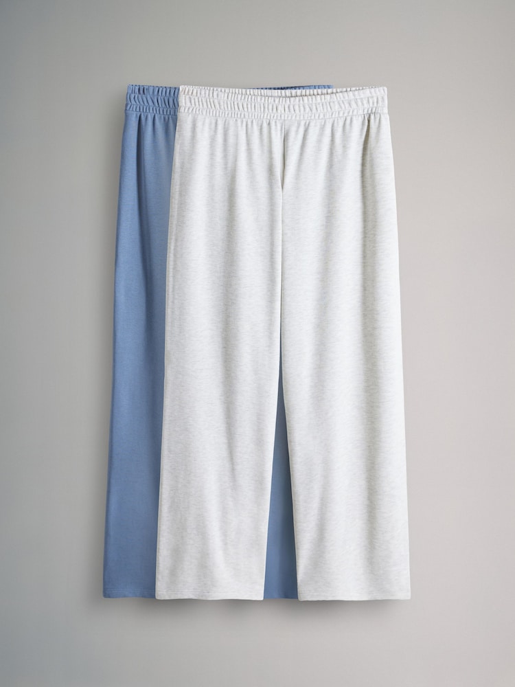 The Set Blue/Grey 2 Pack Loopback Wide Leg Joggers - Image 2 of 10