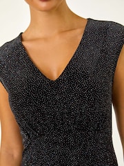 Roman Black Glitter Velvet Maxi Dress - Image 6 of 6
