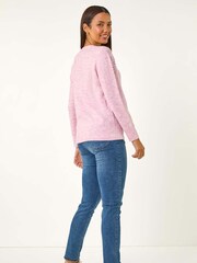 Roman Pink Hotfix Diamante Knit Jumper - Image 3 of 5