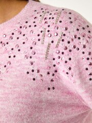 Roman Pink Hotfix Diamante Knit Jumper - Image 5 of 5