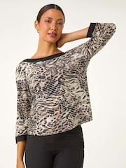 Roman Natural Animal Print Holgraphic T-Shirt - Image 1 of 5