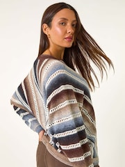 Roman Brown Chevy Stitch Detail Jumper - Image 3 of 6