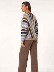 Roman Brown Chevy Stitch Detail Jumper - Image 5 of 6