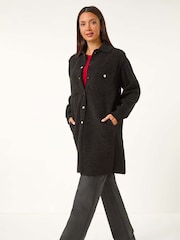 Roman Black Longline Button Through Knit Jacket - Image 2 of 5