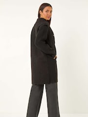Roman Black Longline Button Through Knit Jacket - Image 3 of 5