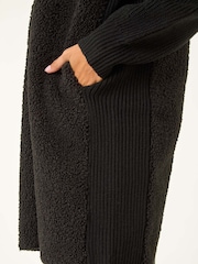 Roman Black Longline Button Through Knit Jacket - Image 5 of 5