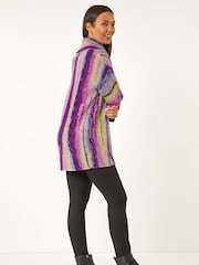 Roman Green Boucle Stripe Cowl Neck Jumper - Image 2 of 5