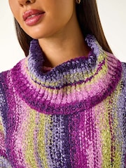 Roman Green Boucle Stripe Cowl Neck Jumper - Image 5 of 5