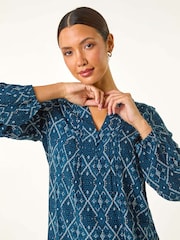 Roman Blue Button Detail Pinktuck Top - Image 3 of 5