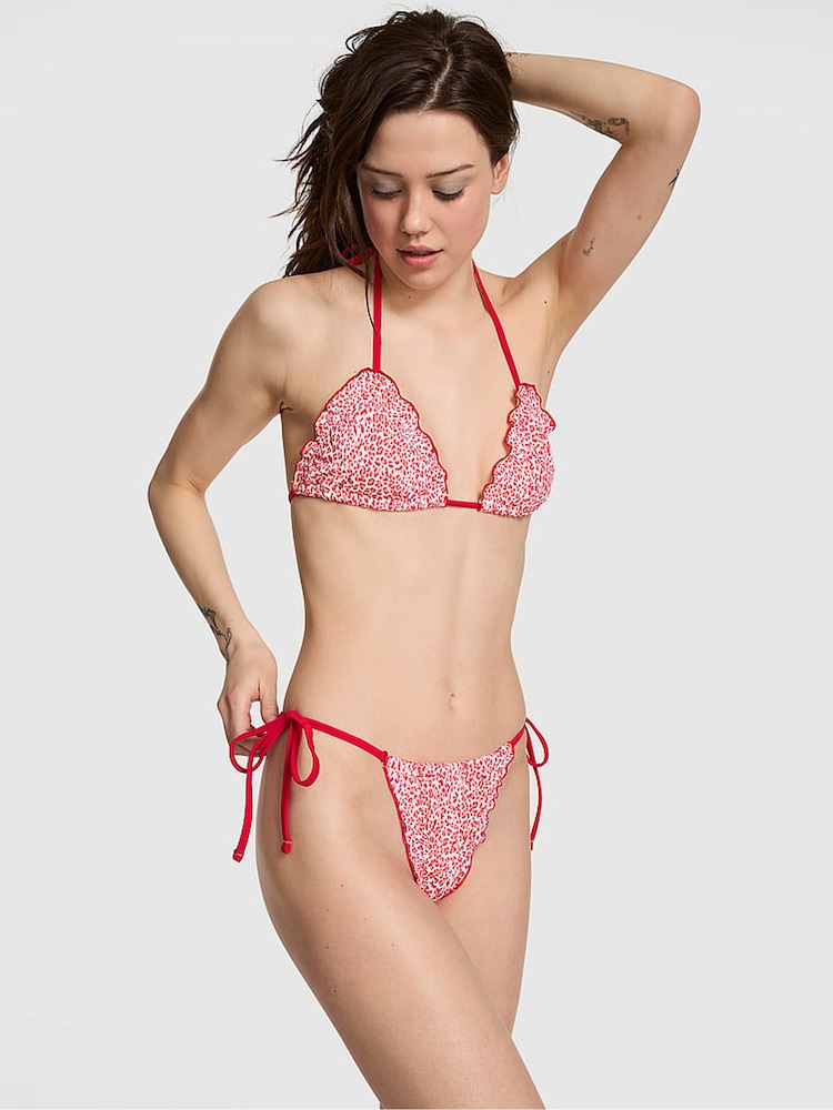 Victoria's Secret PINK Red Leopard Reign Triangle Bikini Top - Image 3 of 3