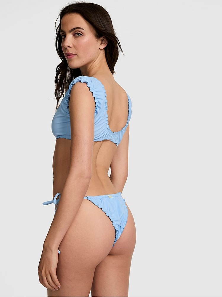 Victoria's Secret PINK Smooth Sailing Blue Reign Thong Bikini Bottoms - Image 2 of 3