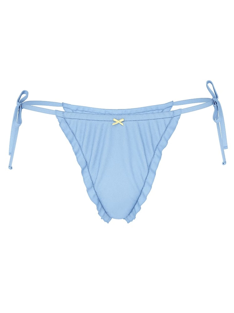 Victoria's Secret PINK Smooth Sailing Blue Reign Thong Bikini Bottoms - Image 3 of 3
