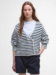 Barbour® White Abby Knitted 100% Cotton Cardigan - Image 1 of 5