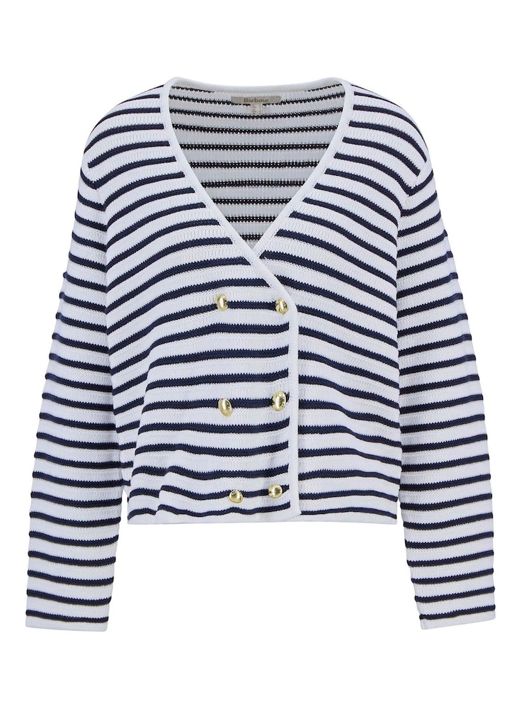 Barbour® White Abby Knitted 100% Cotton Cardigan - Image 5 of 5