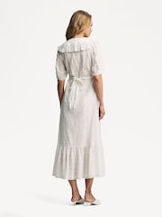 Rixo White Edina Pin Tuck Midi Dress - Image 2 of 5