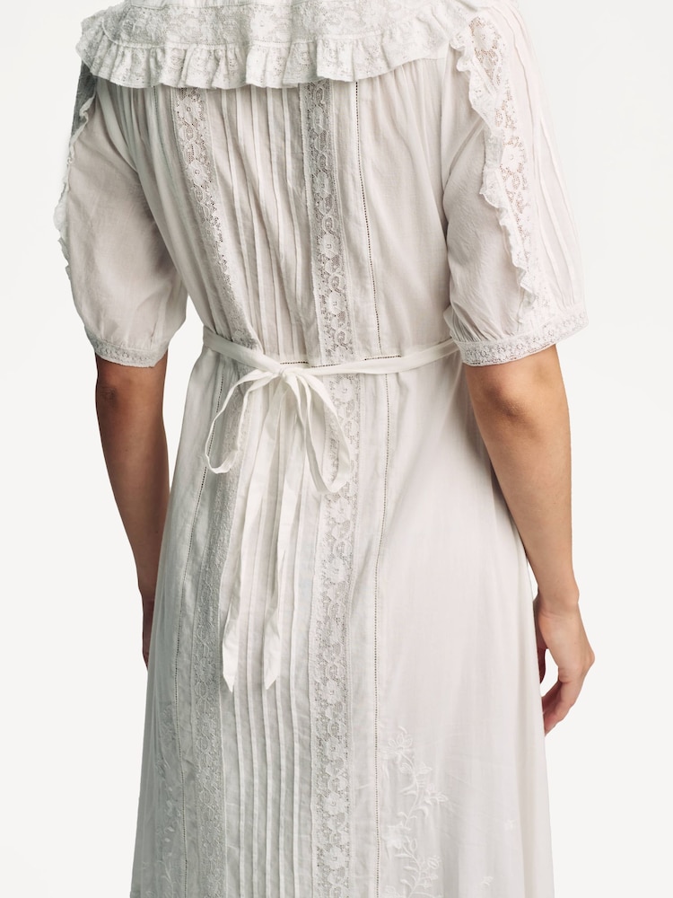 rixo edina cotton maxi dress Rixo Edina Lace and Cotton Midi Dress White Rixo