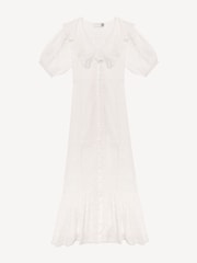 Rixo White Edina Pin Tuck Midi Dress - Image 5 of 5