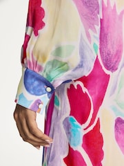 Rixo Pink Aero Tulip Print Midi Dress - Image 6 of 7