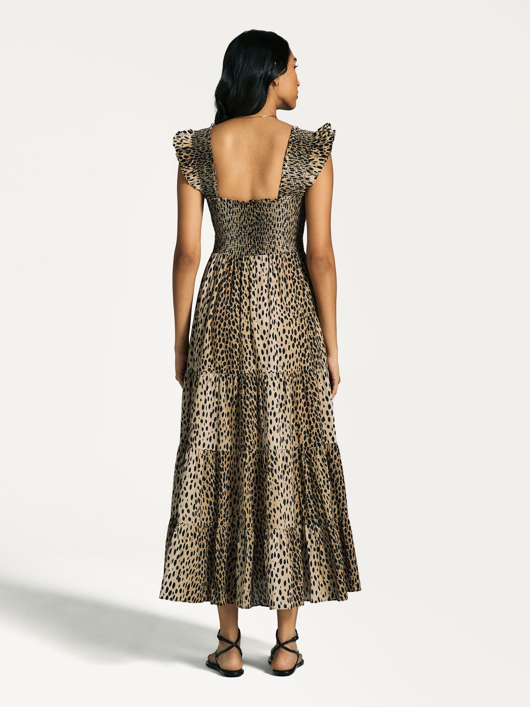 Rixo Leopard Kendall Tiered Midi Dress | Seasons