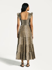 Rixo Leopard Kendall Polka Dot Tiered Midi Dress - Image 2 of 6