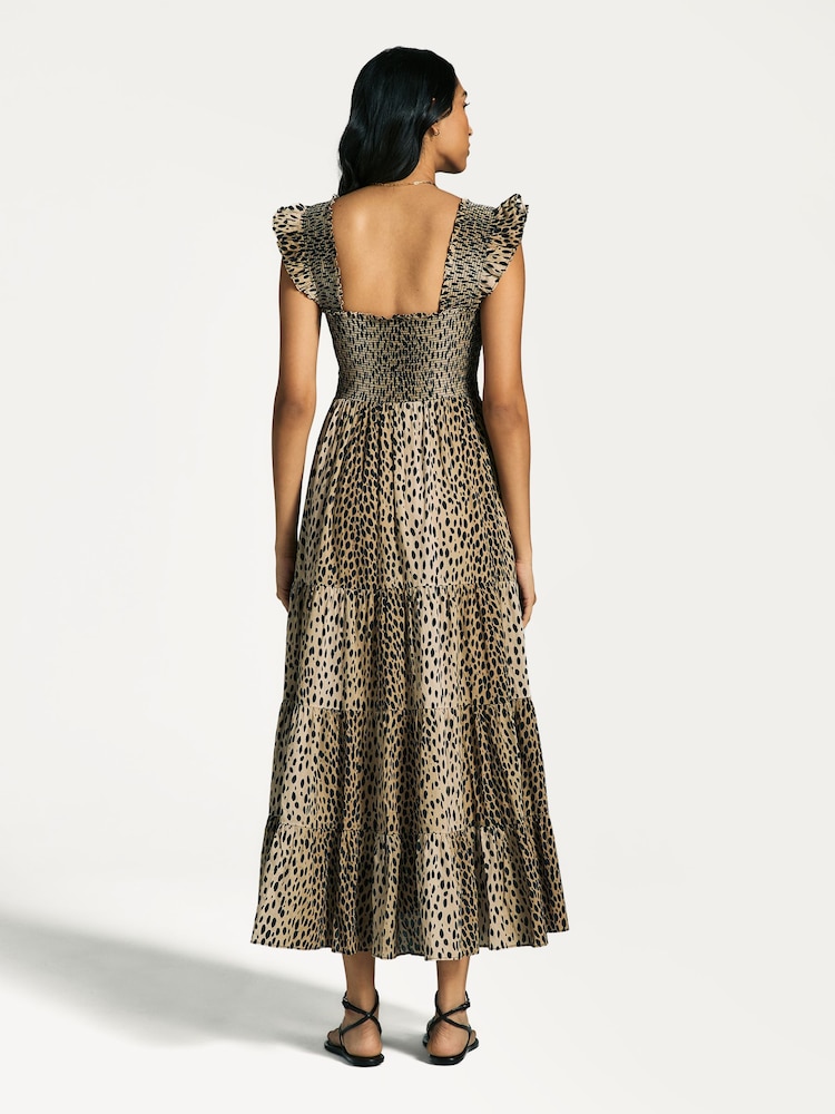 Rixo Leopard Kendall Polka Dot Tiered Midi Dress - Image 2 of 6