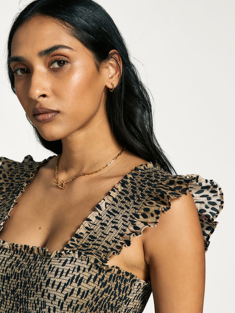 Rixo Leopard Kendall Tiered Midi Dress | Seasons