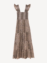 Rixo Leopard Kendall Polka Dot Tiered Midi Dress - Image 6 of 6