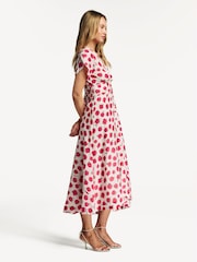 Rixo Red Novara Button Down Midi Dress - Image 2 of 5