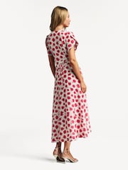 Rixo Red Novara Button Down Midi Dress - Image 3 of 5
