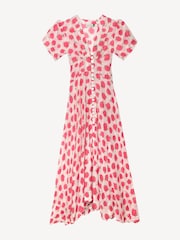 Rixo Red Novara Button Down Midi Dress - Image 5 of 5