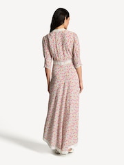 Rixo Pink Amina Lace Trim Midi Dress - Image 2 of 5