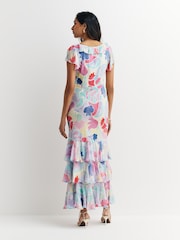 Rixo Pink Amelle Tiered Maxi Dress - Image 2 of 5