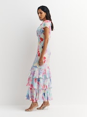 Rixo Pink Amelle Tiered Maxi Dress - Image 3 of 5