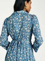 Rixo Blue Franchi Midi Dress - Image 4 of 5
