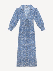 Rixo Blue Franchi Midi Dress - Image 5 of 5