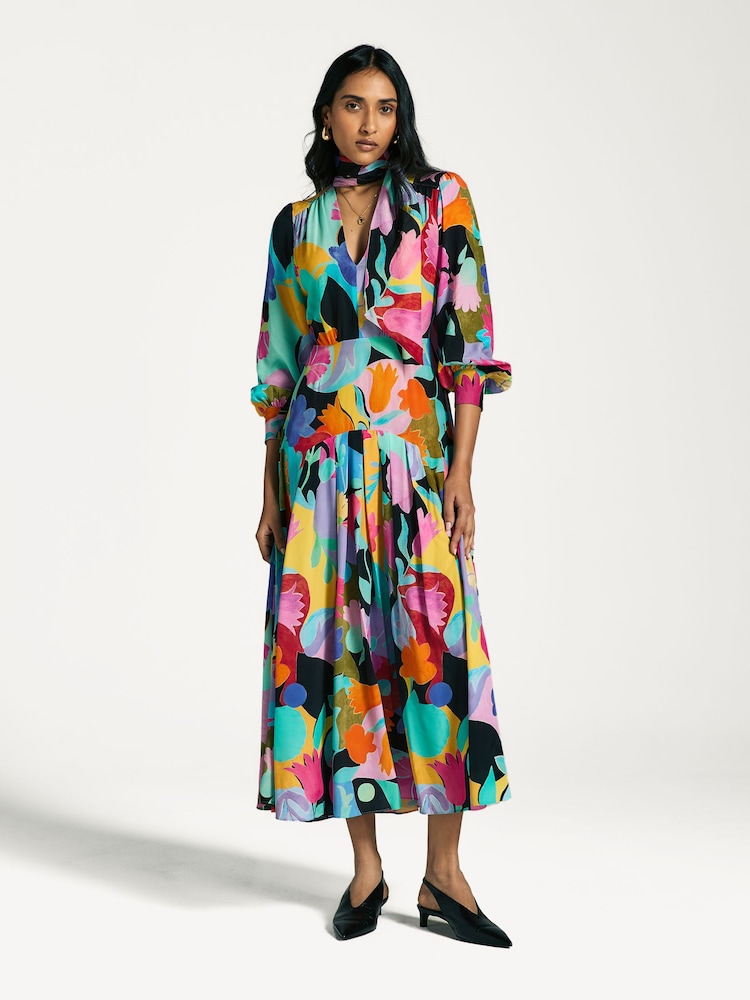 Rixo Pink Marigold Midi Dress - Image 1 of 7