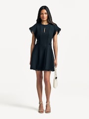 Simkhai Black Anielle Short Sleeve Mini Dress - Image 1 of 4