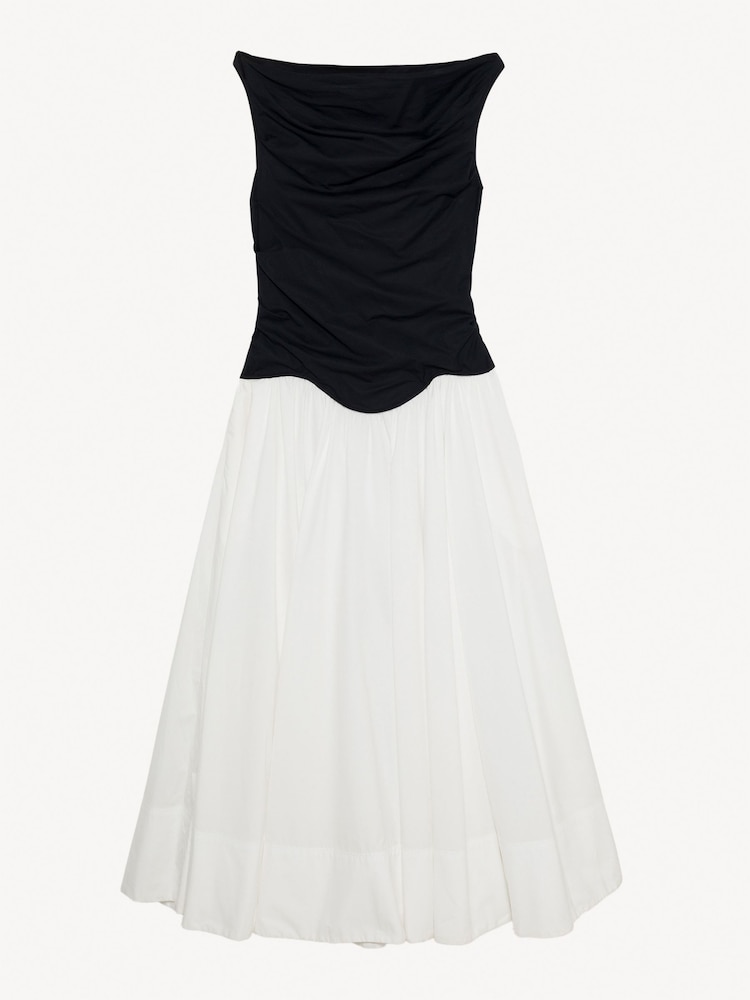Simkhai White Black Multi Cersei Off Shoulder Midi Dress - Image 7 of 7