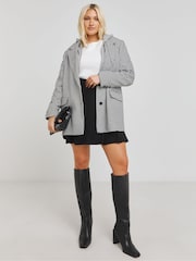 Simply Be Black And White Houndstooth Single Breasted Blazer - Image 1 of 4
