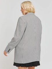 Simply Be Black And White Houndstooth Single Breasted Blazer - Image 2 of 4