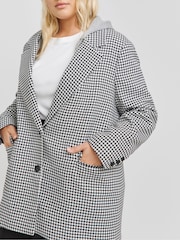 Simply Be Black And White Houndstooth Single Breasted Blazer - Image 3 of 4