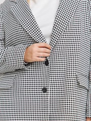 Simply Be Black And White Houndstooth Single Breasted Blazer - Image 4 of 4