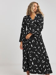 Simply Be Black Chrome Supersoft Midi Dress - Image 1 of 4