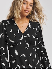Simply Be Black Chrome Supersoft Midi Dress - Image 2 of 4