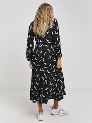Simply Be Black Chrome Supersoft Midi Dress - Image 3 of 4
