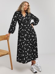 Simply Be Black Chrome Supersoft Midi Dress - Image 4 of 4