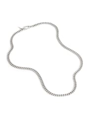 AllSaints Silver Tone Mens Curb Chain Carabiner Necklace - Image 1 of 5