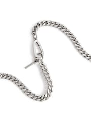 AllSaints Silver Tone Mens Curb Chain Carabiner Necklace - Image 2 of 5